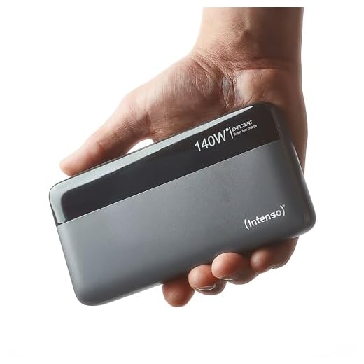 Intenso Powerbank HE25000 140W Power Delivery, 25000mAh Externer Akku, Schnellladung für MacBook, iPhone, Samsung Galaxy, iPad – USB-C Kabel & Transporttasche inklusive