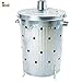 BricoLoco Cubo incinerador jardín 75 litros para Hojas, desechos y residuos. Cilíndrico. con Tapa, Asas y Patas. Acero galvanizado. Abono orgánico Ceniza.
