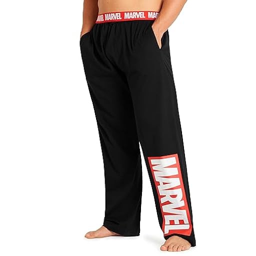 Marvel Avengers Largo Pantalón Pijama para Hombre y Adolescente con 2 Bolsillos (Negro Marvel Logo, L) | Ya disponible en tu tienda friki favorita! En mundofriki.es!