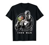 Portrait du gantelet Iron Man Infinity de Marvel Avengers T-Shirt, Homme, Noir, L