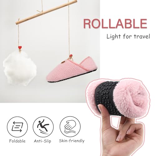 ATHMILE House Slippers for Women Men Indoor Barefoot Microfiber Slippers Socks Furry Slip on House Shoes Cozy Comfy for Home Bedroom Travel — view 4