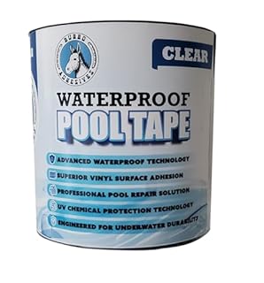 Burro Adhesives Waterproof Clear Pool Tape 4" x 10' - Heavy Duty PVC Vinyl Pool Repair for Underwater & Dry Applications, Commercial & Residential Pools, Instantly Seals Leaks