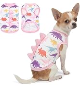UNIPUP Dinosaur Costume UPF 50+ Sun Protection Dog Shirt - Sleeveless Cooling Vest for Small Dogs...