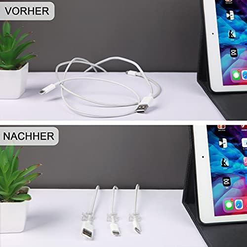120 Pieces Outdoor Cable Clips with Adhesive Pads, RYCHUI Light Clips Decoration Clips, Self Adhesive Electrical Wire Tidy Holder for Ethernet Cables, Christmas Fairy Light and Other Cables