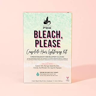 ARCTIC FOX Bleach Please Hair Lightening Kit Cream Bleach, 35 Volume Developer And Latex Free Gloves Infused With Acai, Cocoa, Sunflower Oil & Papaya! Vegan And Cruelty Free