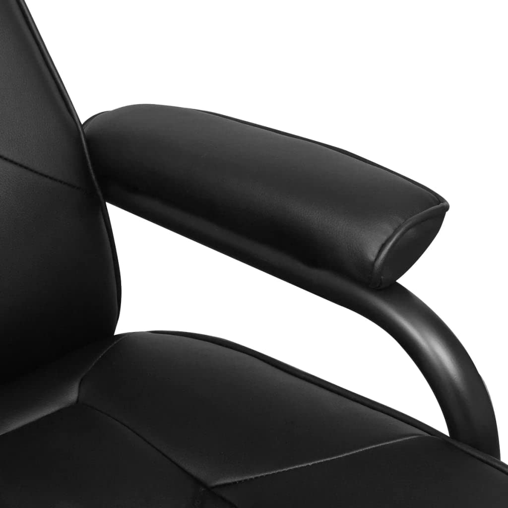 Polstersessel Relaxsessel Verstellbare Rückenlehne TV-Sessel mit Fußhocker Schwarz Kunstleder,Ideal für die kommerzielle und Private Nutzung 66.5 x 110 x 85 cm (L x B x H)
