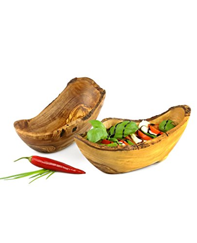 Ciotola "rustica" in legno d'ulivo, 14 - 18 cm