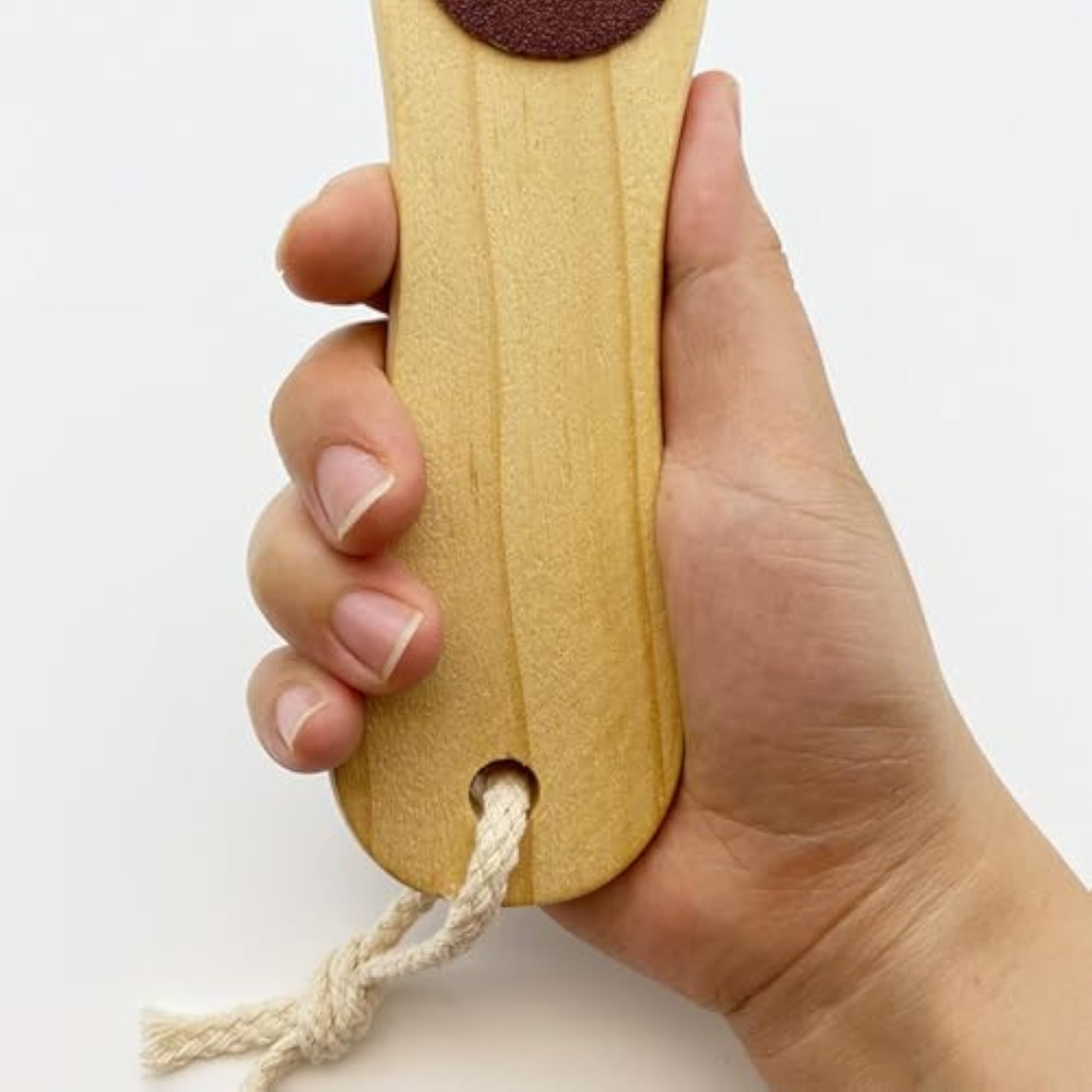 Wooden Foot Scrubber with Double Sided Rasp
