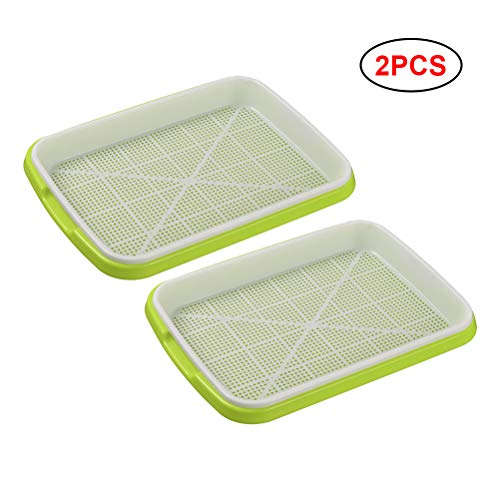Sarplle Germination Bowl Sprouts 2 Pieces Seed Sprouter Tray Universal Germination Device Coaster with two-layer design for Garden Home Office