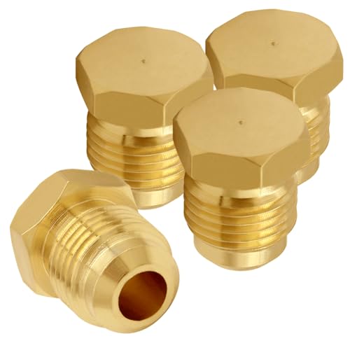 Uenede 4PCS Brass 3/8 Flare Male Plug, 3/8