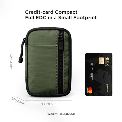 Image of ALPAKA HUB Pouch V2 Tool Pouch Green Axoflux 210D Ripstop Nylon | For Cables, Cards, Coins, RFID Blocking Pocket Protector,Everyday Carry and Travel