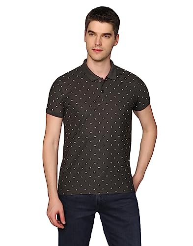 Image of INKKR Men's Printed Polo Neck Half Sleeve Multicolor T-Shirt