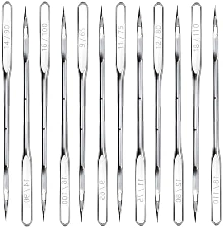 120 Pcs Sewing Machine Needles, Universal Regular Point Sewing Machine Needles for Brother, Singer, Janome, Varmax Heavy Duty Ball Point Needles Assorted Size 65/9, 75/11, 80/12, 90/14, 100/16, 110/18 (6 Size of 20 Needles)