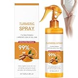 Espray exfoliante de cúrcuma con retinol, exfoliante facial y corporal de cúrcuma, spray exfoliante blanqueador para piel suave y refrescante, tratamiento facial de limpieza profunda para poros (1