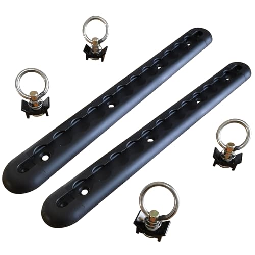 Paquete de 2 sistemas de amarre de pista L negro de 1 pie