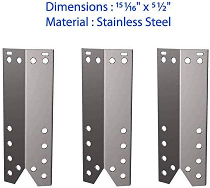 Grill Heat Plate for Select Kenmore 122.16129, 122.16129800, 122.16431010, 122.16538900, Lowes 720-0670E & Nexgrill 720-0549, 720-0670A, 720-0670C Gas Models - 3 Pack