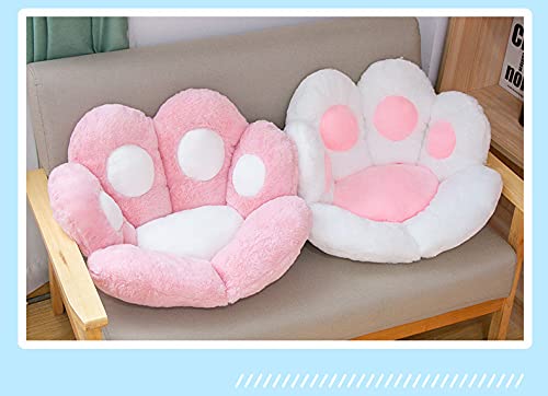Seat Cushion Cat Paw Shape Lazy Sofa Office Chair Cushion Warm Skin-Friendly Floor Mat Specially Designed for Health Building (Pink)