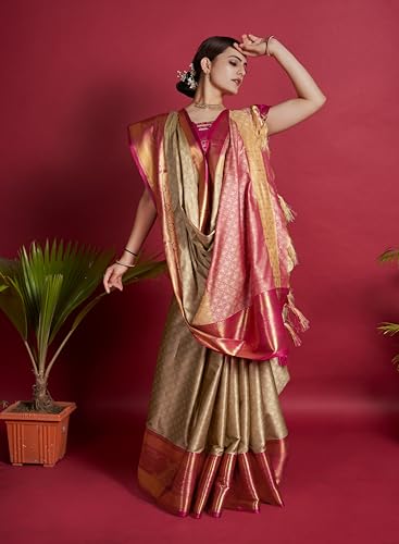 Image of Avantika Fashion Women's Woven Cotton Silk Art Silk Banarasi Saree With Blouse Piece