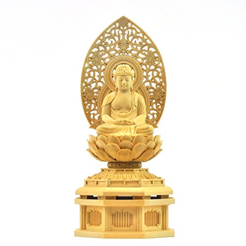 仏像　木製　桧　阿弥陀さま Amazon｜海宇工芸(kaiu art) 木彫仏像 干支お守り本尊 桧木