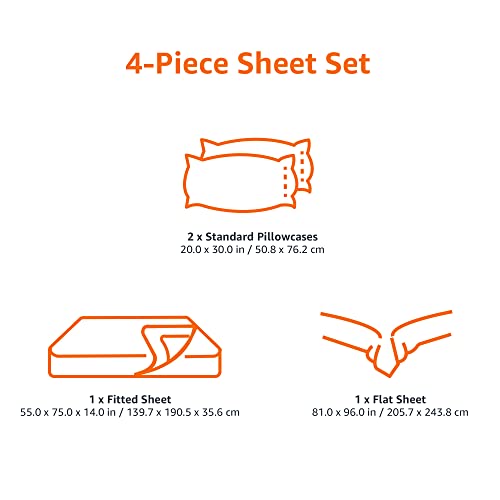 Amazon Basics Lightweight Super Soft Easy Care Microfiber Bed Sheet Set With 14" Deep Pockets - Full, Bright White #TOP5