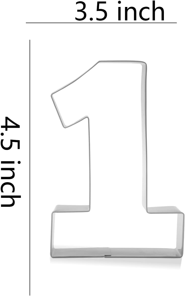 Keewah Number One 1 Cookie Cutter, 4.5 x 3.5 inch, Stainless Steel