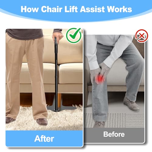 Stand Assist Aid for Elderly, Chair Couch Lift Devices for Seniors Adults, Standing Assistive Aids with Safety Handle & Cup Holder for Disabled, Handicap with Limited Mobility, Hold Up to 350LBS - Image 5