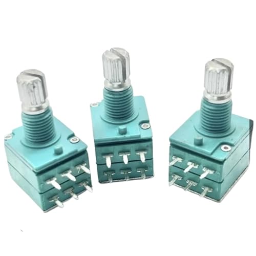 Potentiomètre rotatif double audio haut de gamme avec axe cranté 15 mm
