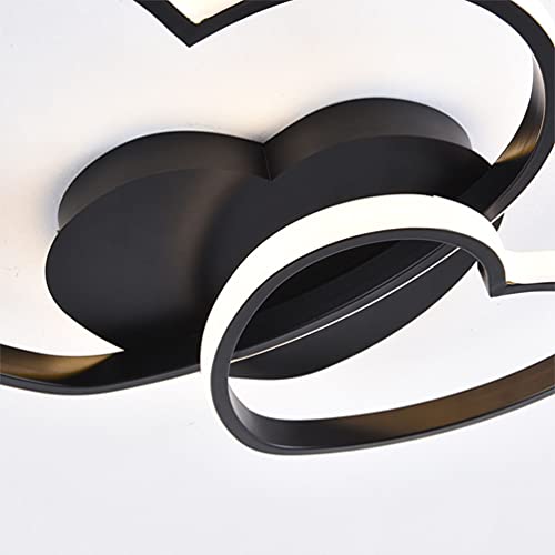 Lustre LED chambre enfant avec télécommande plafonnier 40W dimmable en acrylique noir forme cœur - 3