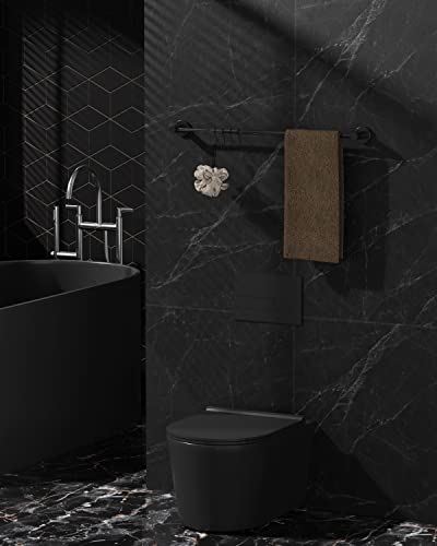Adjustable 23.6 To 42 Inch Single Bath Towel Bar, Zuext Oil Rubbed Black Stainless Steel Towel Holder Hanger,Wall Mount Expandable Hand Towel Rod For Bathroom Kitchen Washroom,1" Tube Towel Rail Racks #TOP6
