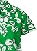 V.H.O. Funky Hawaiian Shirt, Shortsleeve, Hibiscus, Green, L