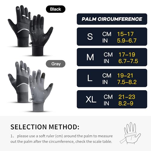 Vilico Guantes Ciclismo Invierno Hombre Mujer, Guantes de Ciclismo, Guantes Moto Invierno, Guantes de Pantalla Táctil a Prueba de Viento y Antideslizantes contra Salpicaduras de Agua-Negro,Talla L - imagen 5