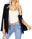 Oversized Blazers for Women Fashion Casual Split Sleeve Cape Blazer Open Front Business Professional Attire Black L