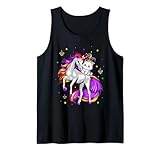Cat Jester Hat Riding Colorful Unicorn Mardi Gras Tank Top