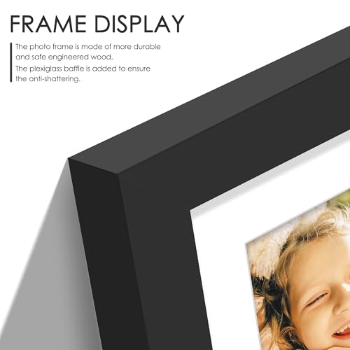 Image of DUENPY 14x30 Picture Frame 4x6 Collage Picture Frame Displays Fourteen 4x6 inch Photos Collage Wall Decor Wall Hanging Black