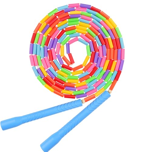 Rainbw Double Dutch Springseile für Kinder, Erwachsene, Perlen-Springseil für Fitness, segmentierte Springseile für Training, verhedderungsfrei, langlebig, 4,5 m lang (mehrfarbig, 1 Stück)