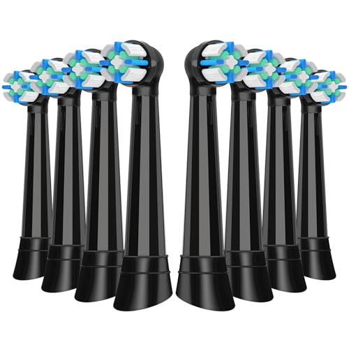Image of 8 Pcs IO Replacement Heads Compatible with Oral B iO 2 /3 /4 /5 /6 /7 /8 /9 /10 Series Electric Toothbrush, Brush Heads with Medium Bristles Compatible with Oral B iO for Gentle Dental Care (Black)