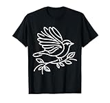 Vireo Ojiblanco Line Art Ornitología Camiseta