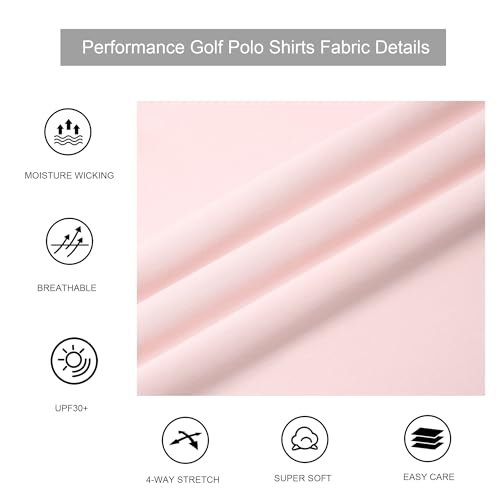 Alex Vando Mens Golf Shirt Moisture Wicking Quick-Dry Short Sleeve Casual Polo Shirts for Men