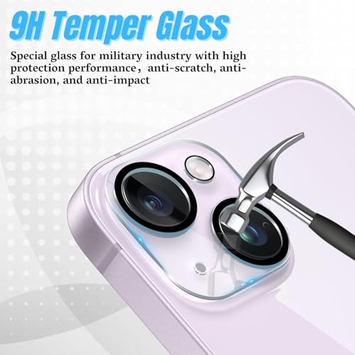 Image of Camera Lens Protector Compatible with iPhone 15 (2 Pack) | 9H Tempered Glass | Ultra Clear | Scratch Resistant | Easy Installation | Anti-Fingerprint
