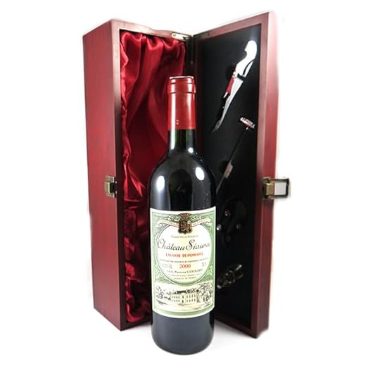 Chateau Siaurac 2000 Pomerol (Red wine) in einer mit Seide ausgestatetten Geschenkbox, da zu 4 Weinaccessoires, 1 x 750ml