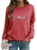 Material: Crafted from 95% cotton and 5% spandex, this womens floral sweatshirt offers exceptional softness without fleece lining. The breathable sweatshirts for women uk provides lightweight warmth and maintains its shape through multiple seasons of...