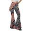 Gold Line Red Floral Print