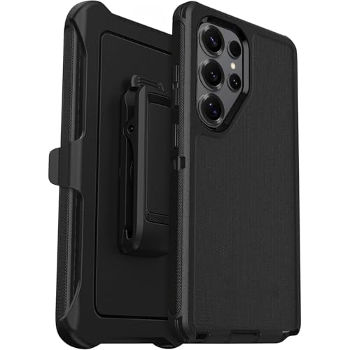 Defender Case for Samsung Galaxy S25 Ultra Phone Case Heavy Duty Rugged Durable Military Grade Full Body Protection Shockproof Cover with Belt Clip Holster Kickstand Compatible with Samsung - Black