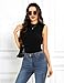 Imagen de Totatuit Tank Tops Mujer Elegante sin Mangas Camiseta Ajustada Cuello Medio Alto Top de Punto Sexy Versátil para Oficina o Fiesta Negro