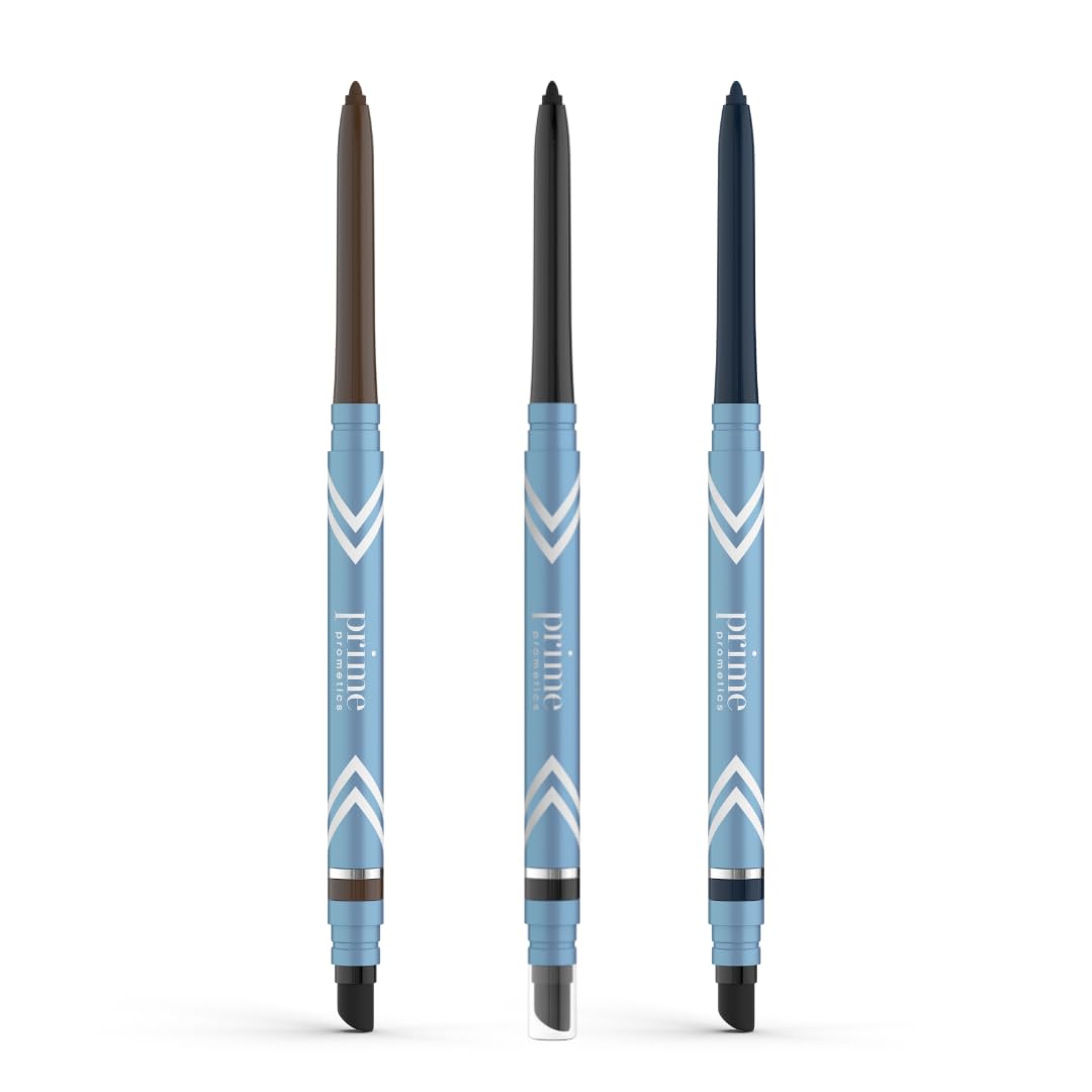 PRIME PROMETICS Ecstatic Eyes Bundle – PrimeEyes Glide Eyeliner Trio (Black+Wood+Sapphire)