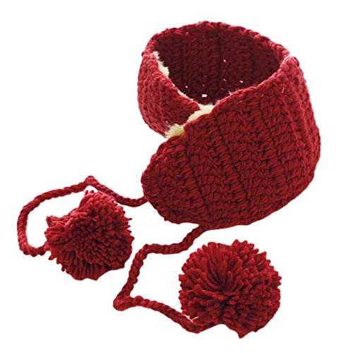 anyuq66qq Chapeau Café Plus Chaud Tricoté Pom Pom Kully Chapeau Femmes Cache-Oreilles Foulard Solide Couleur Beanie Collier Cache-Oreilles Chapeau Cover