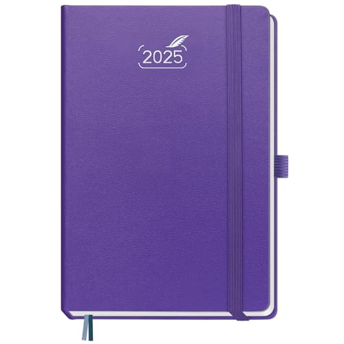 BEZEND Agenda 2025 A5 in Italiano | Agenda Settimanale con Carta da 120 g/m² e Pagine di Note Punteggiate,14,8 x 21,5 cm Copertina Rigida - Viola