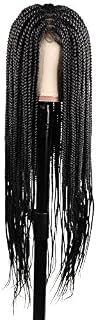 Braided Wigs, Shining Star 30” Pure Handmade Micro Braided Straight Synthetic Hair Lace