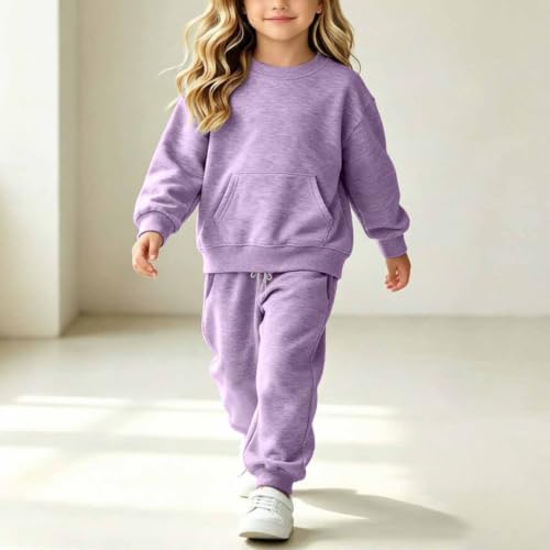 Girls Sweatsuit Sets Fashion 2 Piece Fleece Sweatshirt and Sweatpants Set — view 6