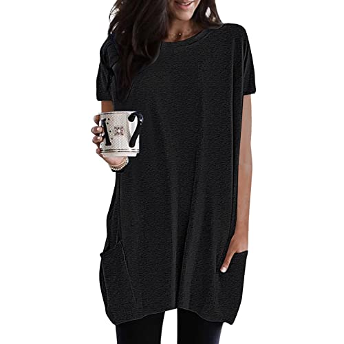 Long Tshirt Damen, Oversize Shirt Damen Longshirt Sommershirt Strand...